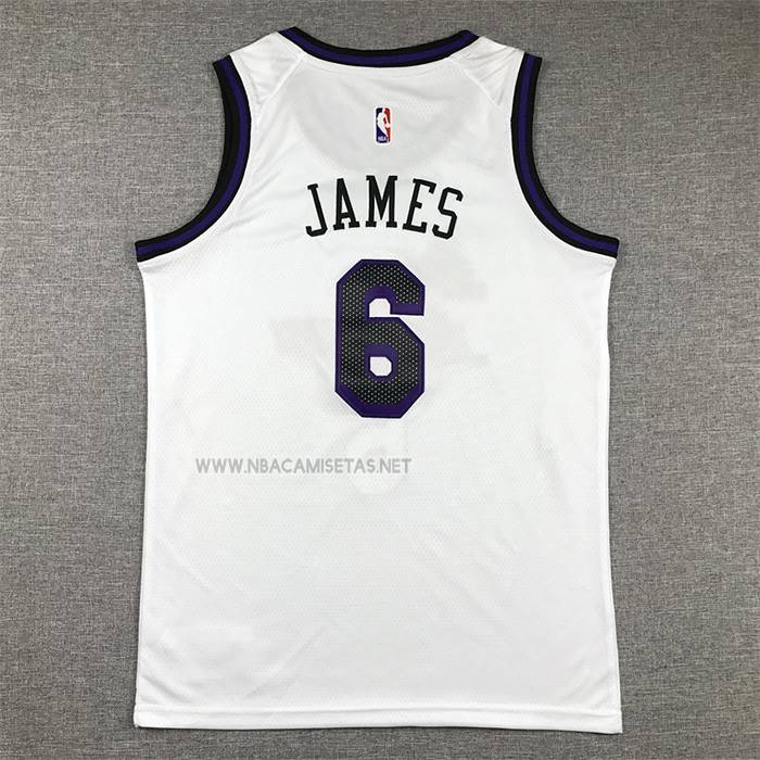 Camiseta Nino Los Angeles Lakers LeBron James NO 6 Ciudad 2022-23 Blanco